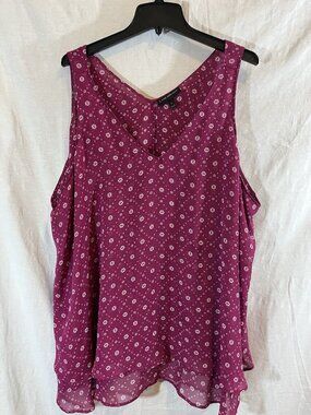 Lane Bryant Women’s 3X (26) Pink Floral Sleeveless Blouse